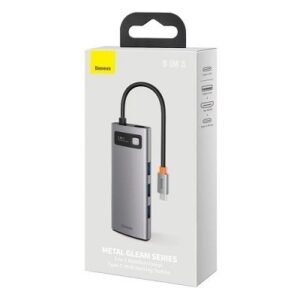 Baseus 6-in-1 USB-C Hub | Metal Gleam Series – USB-C to 3x USB 3.0 + HDMI 4K + VGA + PD 100W Adapter